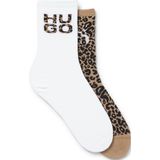 HUGO - LEO LOGO - Sokken - Zwart/bruin gem - Set van 2 paar