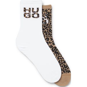 HUGO - LEO LOGO - Sokken - Zwart/bruin gem - Set van 2 paar