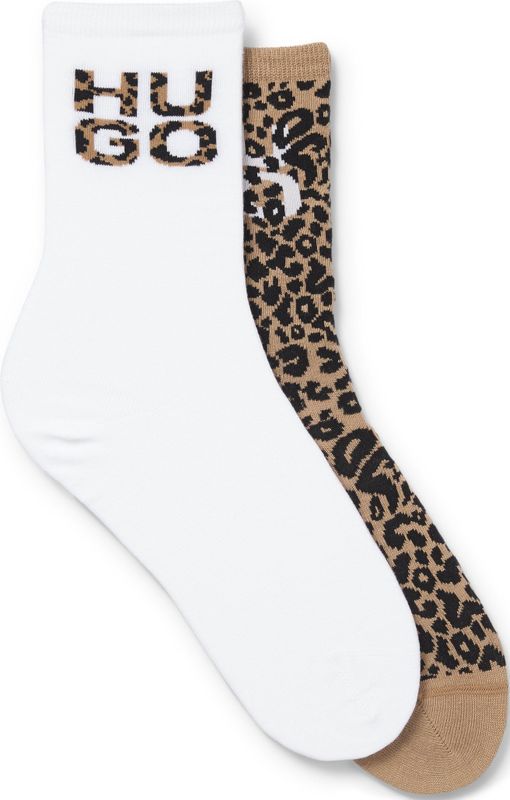 HUGO - LEO LOGO - Sokken - Zwart/bruin gem - Set van 2 paar