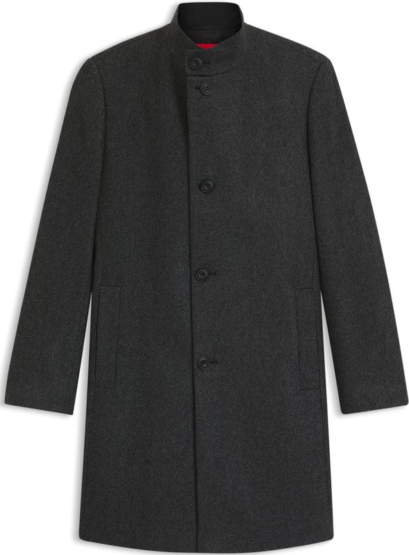 HUGO - Regular-fit Mantel - Wolmix - Met Opstaande Kraag