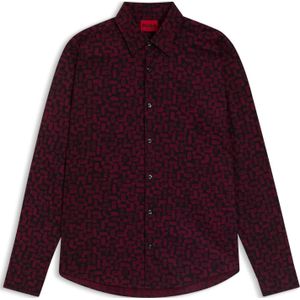 HUGO - Slim-fit Overhemd - Katoenen Popeline - Met Print