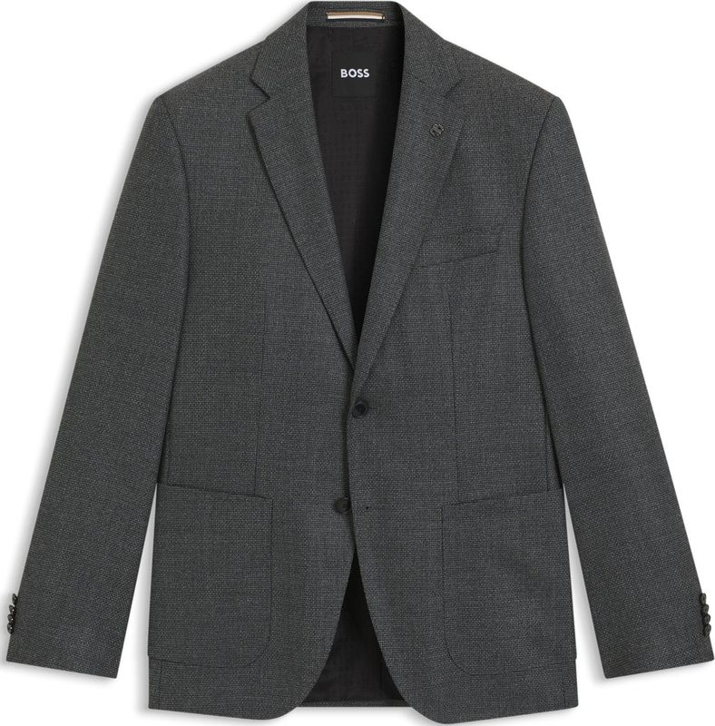 BOSS - Regular-fit Blazer - Scheerwol - Met Dessin
