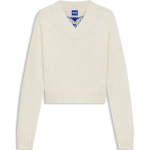HUGO - Cropped Trui - Groen - Wolmix