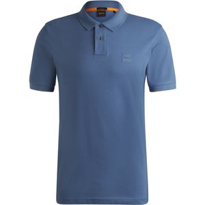 Slim-fit polo van stretchkatoen met logopatch