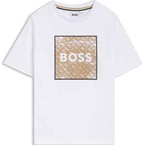 BOSS Kidswear - T-shirt - Katoen - Met Logo en Monogram-Artwork