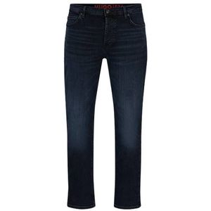 Tapered-fit jeans van blauw-zwart denim