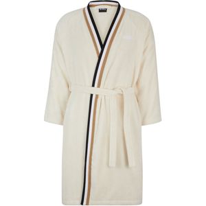 Katoenen ochtendjas met kenmerkend gestreept detail