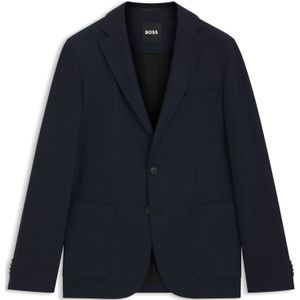 Slim-fit blazer van geborsteld stretchflanel