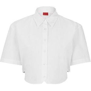 Kortere regular-fit blouse met elastische logoband aan de achterkant