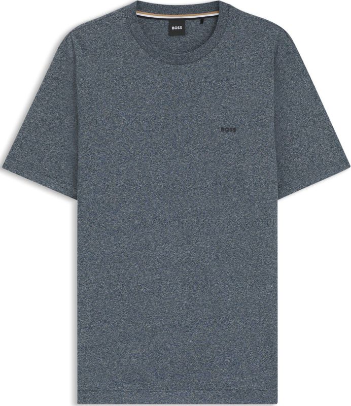 BOSS - T-shirt - Katoen - Groen - Ronde Hals - Rechte Pasvorm