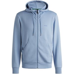 BOSS - Hoodie - Stretchkatoen - Met Rits - Logoprint