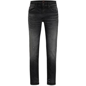 Slim-fit jeans van zwart stretchdenim