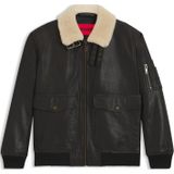 HUGO - Loran - Pilotenjack - Zwart - Leer