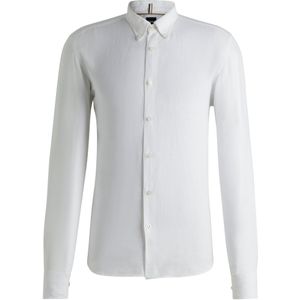 BOSS - Overhemd - Linnen - Regular Fit - Button-Downboord - Lichtblauw
