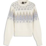 Trui van een wolmix met geometrisch jacquard-artwork