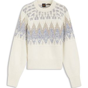 Trui van een wolmix met geometrisch jacquard-artwork