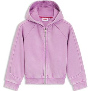 Fleece kinderhoodie van een katoenmix met rits