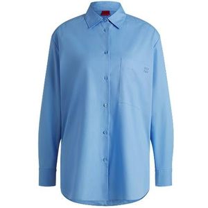 Oversized-fit blouse van katoenen canvas met logostiksel