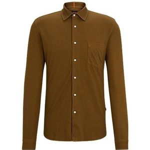 Slim-fit overhemd van garment-dyed katoenen jersey