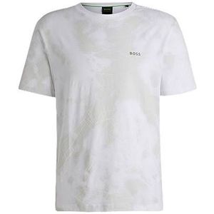 Relaxed-fit T-shirt van een katoenmix met decoratieve, reflecterende print