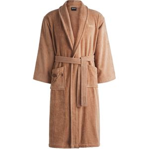 Ochtendjas van katoen met geborduurde bloemen