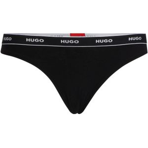 HUGO - Regular-Rise String - Zwart - Stretchjersey - Biologisch Katoen