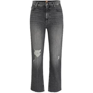 Slim-fit jeans van grijs stretchdenim