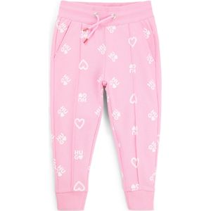 Trainingsbroek voor kinderen van een katoenmix met hartjes en logo’s