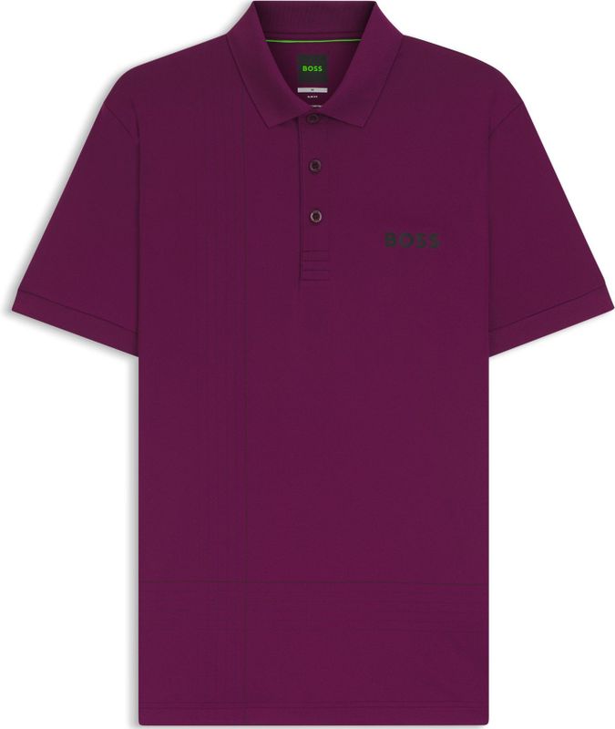 BOSS - Slim-Fit Poloshirt - Lila - Gerecycled Polyester