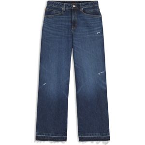 Relaxed-fit jeans van stevig blauw denim