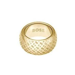 Goudkleurige ring met gegraveerde monogrammen