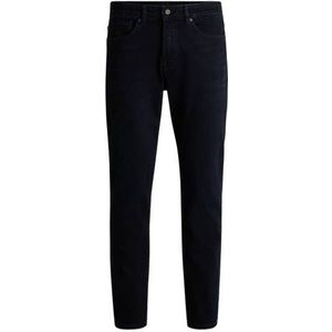 Regular-fit jeans van blauw-zwart comfortabel stretchdenim