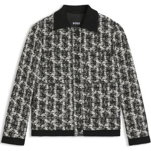 Regular-fit blazer van licht tweed met patroon