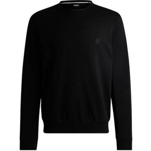 Regular-fit sweatshirt van katoenen badstof met dubbel monogram