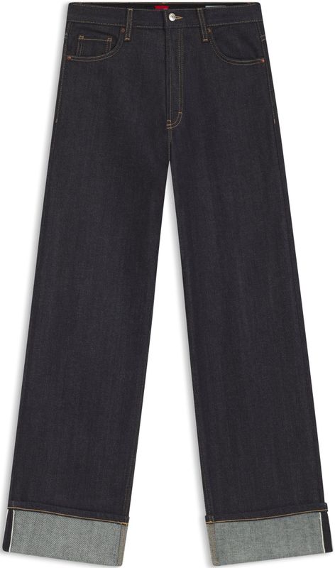 Wide leg jeans van katoenmix, model 'GEABENA'