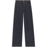 HUGO - Jeans - Indigo - Hoge Taille - Superbrede Pijpen - Monogramlaserprint