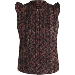 BOSS - Regular-fit - Blouse - Multicolor - Gemaakt van Katoenen Voile