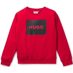 Sweatshirt voor kinderen van een katoenmix met vierkante logoprint