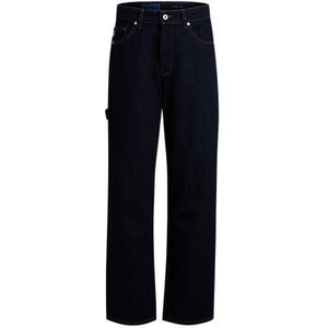 Baggy-fit jeans van stevig donkerblauw denim