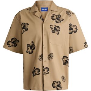 Relaxed-fit overhemd van stretchkatoen met hibiscusprint