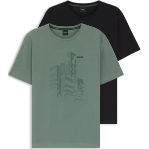 Set van twee jersey T-shirts van stretchkatoen