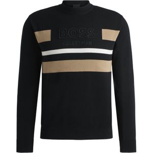 Katoenen ruitertrui met contraststrepen