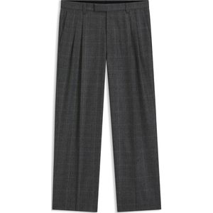 Relaxed-fit broek van geruite stretchwol