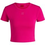 HUGO - Slim-fit T-shirt - Katoenmix - Zwart - Tweedelig Logostiksel