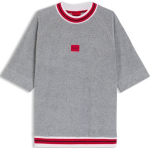 HUGO - Relaxed-Fit Sweater - Gemêleerde Badstof - Katoenmix - Logolabel