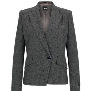 Regular-fit blazer van geruit materiaal met peak-revers