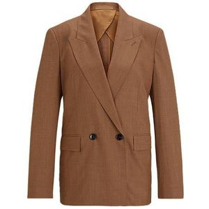 Relaxed-fit blazer van geruite scheerwol en zijde