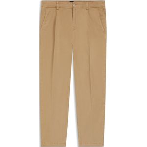 BOSS - Tapered-fit Broek - Geborstelde Twill - Stretchtwill