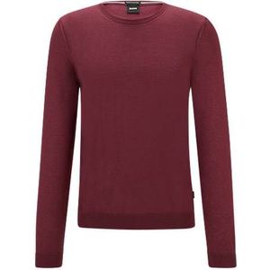 Slim-fit trui van scheerwol met ronde halslijn