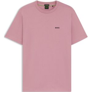 Regular-fit T-shirt van stretchkatoen met contrastlogo